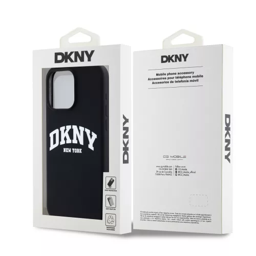 DKNY Liquid Silicone Arch Logo MagSafe tok, iPhone 14 Pro - fekete