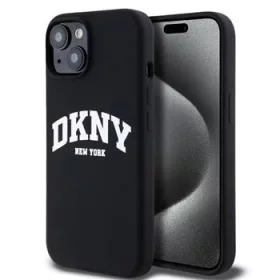   DKNY Liquid Silicone Arch Logo MagSafe tok, iPhone 15 - fekete