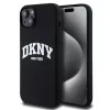 DKNY Liquid Silicone Arch Logo MagSafe tok, iPhone 15 Plus - fekete