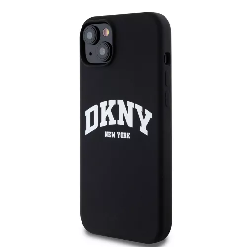 DKNY Liquid Silicone Arch Logo MagSafe tok, iPhone 15 Plus - fekete