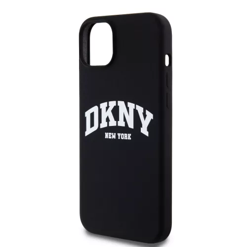 DKNY Liquid Silicone Arch Logo MagSafe tok, iPhone 15 Plus - fekete