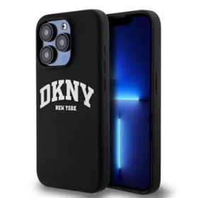   DKNY Liquid Silicone Arch Logo MagSafe tok, iPhone 15 Pro - fekete