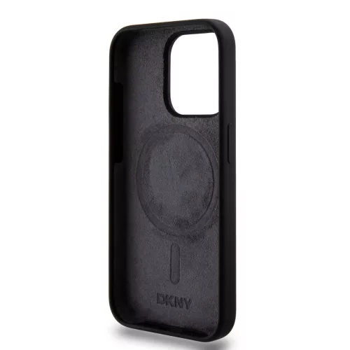 DKNY Liquid Silicone Arch Logo MagSafe tok, iPhone 15 Pro - fekete