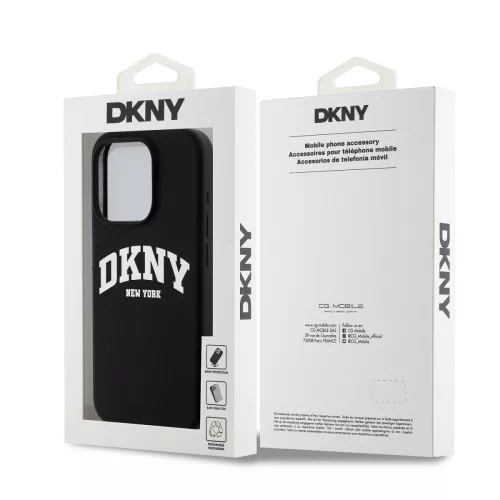 DKNY Liquid Silicone Arch Logo MagSafe tok, iPhone 15 Pro - fekete