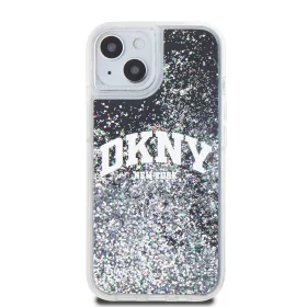 DKNY Liquid Glitter Arch Logo tok, iPhone 14 - fekete