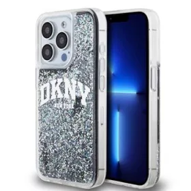 DKNY Liquid Glitter Arch Logo tok, iPhone 15 Pro - fekete