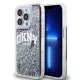 DKNY Liquid Glitter Arch Logo tok, iPhone 15 Pro - fekete