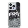 DKNY Liquid Glitter Arch Logo tok, iPhone 15 Pro - fekete