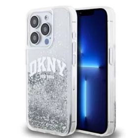   DKNY Liquid Glitter Arch Logo tok, iPhone 14 Pro - átlátszó
