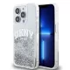 DKNY Liquid Glitter Arch Logo tok, iPhone 14 Pro - átlátszó