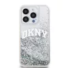 DKNY Liquid Glitter Arch Logo tok, iPhone 14 Pro - átlátszó