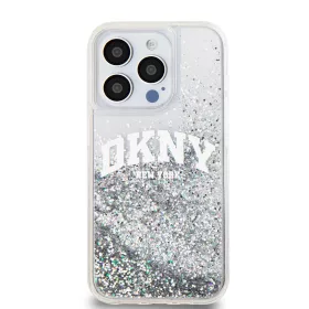   DKNY Liquid Glitter Arch Logo tok, iPhone 14 Pro - átlátszó