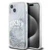 DKNY Liquid Glitter Arch Logo tok, iPhone 15 - átlátszó