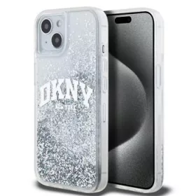 DKNY Liquid Glitter Arch Logo tok, iPhone 15 - átlátszó