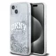 DKNY Liquid Glitter Arch Logo tok, iPhone 15 - átlátszó