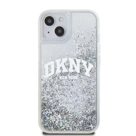 DKNY Liquid Glitter Arch Logo tok, iPhone 15 - átlátszó