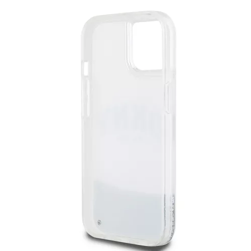 DKNY Liquid Glitter Arch Logo tok, iPhone 15 - átlátszó