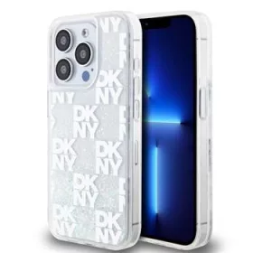   DKNY Liquid Glitter Checkered Pattern tok, iPhone 15 Pro - átlátszó