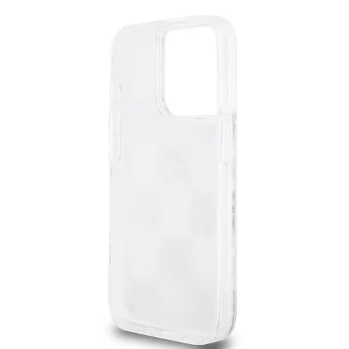 DKNY Liquid Glitter Checkered Pattern tok, iPhone 15 Pro - átlátszó