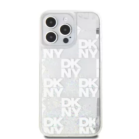   DKNY Liquid Glitter Checkered Pattern tok, iPhone 15 Pro Max - átlátszó