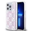 DKNY Liquid Glitter Checkered Pattern tok, iPhone 15 Pro - rózsaszín