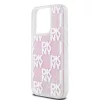 DKNY Liquid Glitter Checkered Pattern tok, iPhone 15 Pro - rózsaszín