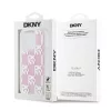DKNY Liquid Glitter Checkered Pattern tok, iPhone 15 Pro - rózsaszín