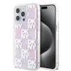 DKNY Liquid Glitter Checkered Pattern tok, iPhone 15 Pro Max - rózsaszín