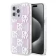 DKNY Liquid Glitter Checkered Pattern tok, iPhone 15 Pro Max - rózsaszín
