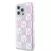 DKNY Liquid Glitter Checkered Pattern tok, iPhone 15 Pro Max - rózsaszín