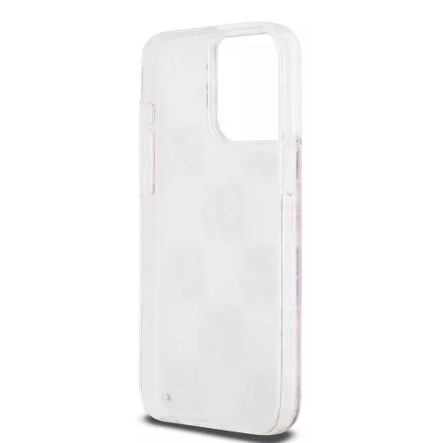 DKNY Liquid Glitter Checkered Pattern tok, iPhone 15 Pro Max - rózsaszín