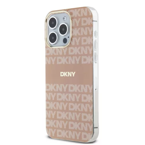 DKNY PC/TPU Repeat Pattern Tonal Stripe Magsafe tok, iPhone 15 Pro Max - rózsaszín