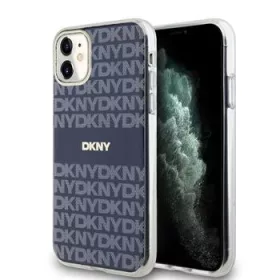   DKNY PC/TPU Repeat Pattern Tonal Stripe Magsafe tok, iPhone 11 - kék