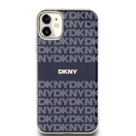   DKNY PC/TPU Repeat Pattern Tonal Stripe Magsafe tok, iPhone 11 - kék