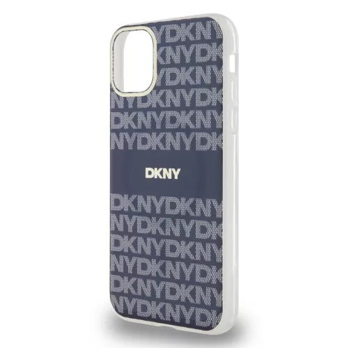 DKNY PC/TPU Repeat Pattern Tonal Stripe Magsafe tok, iPhone 11 - kék