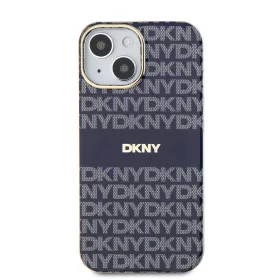   DKNY PC/TPU Repeat Pattern Tonal Stripe Magsafe tok, iPhone 13 - kék