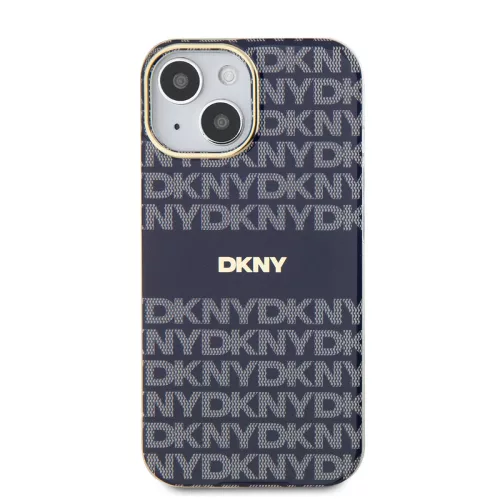 DKNY PC/TPU Repeat Pattern Tonal Stripe Magsafe tok, iPhone 13 - kék