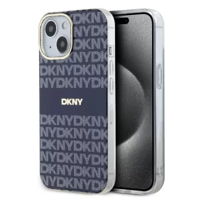   DKNY PC/TPU Repeat Pattern Tonal Stripe Magsafe tok, iPhone 15 - kék