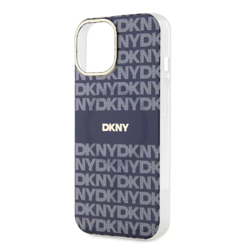 DKNY PC/TPU Repeat Pattern Tonal Stripe Magsafe tok, iPhone 15 - kék