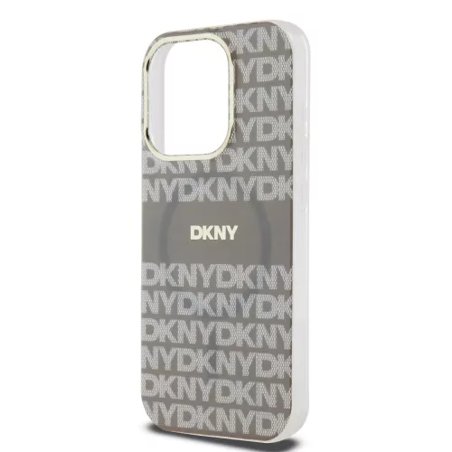 DKNY PC/TPU Repeat Pattern Tonal Stripe Magsafe tok, iPhone 13 Pro - bézs