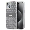 DKNY PC/TPU Repeat Pattern Tonal Stripe Magsafe tok, iPhone 14 - bézs
