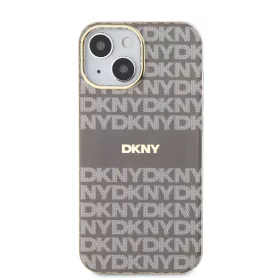  DKNY PC/TPU Repeat Pattern Tonal Stripe Magsafe tok, iPhone 14 - bézs