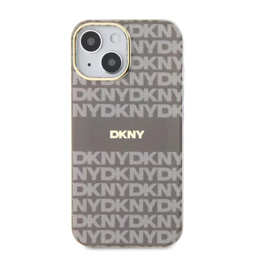 DKNY PC/TPU Repeat Pattern Tonal Stripe Magsafe tok, iPhone 14 - bézs