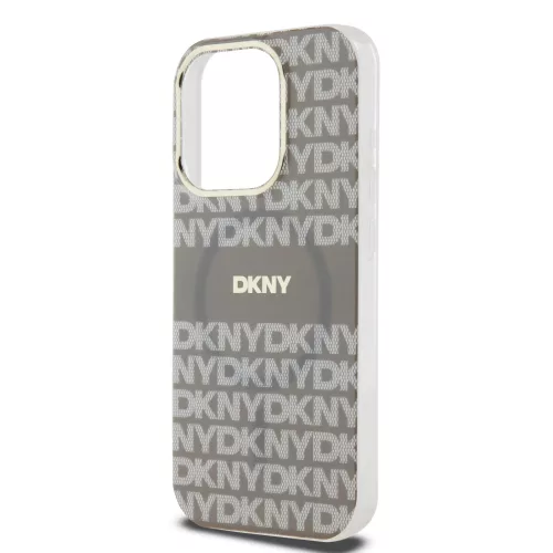 DKNY PC/TPU Repeat Pattern Tonal Stripe Magsafe tok, iPhone 14 Pro Max - bézs