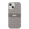DKNY PC/TPU Repeat Pattern Tonal Stripe Magsafe tok, iPhone 15 - bézs
