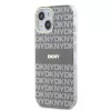 DKNY PC/TPU Repeat Pattern Tonal Stripe Magsafe tok, iPhone 15 - bézs