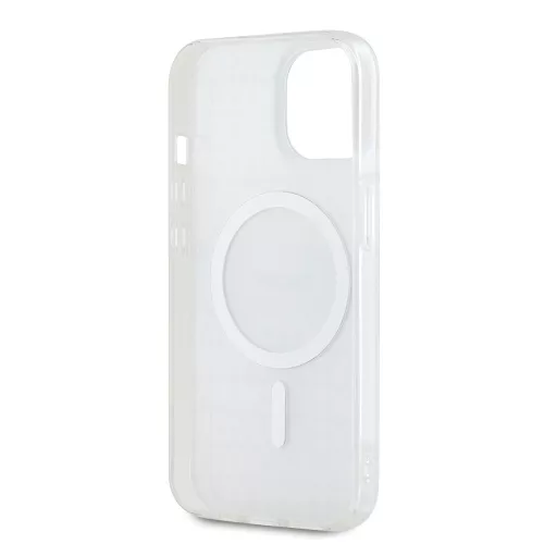DKNY PC/TPU Repeat Pattern Tonal Stripe Magsafe tok, iPhone 15 - bézs