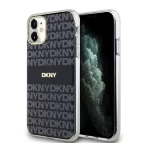  DKNY PC/TPU Repeat Pattern Tonal Stripe Magsafe tok, iPhone 11 - fekete