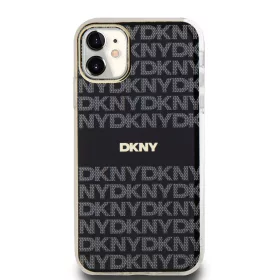   DKNY PC/TPU Repeat Pattern Tonal Stripe Magsafe tok, iPhone 11 - fekete
