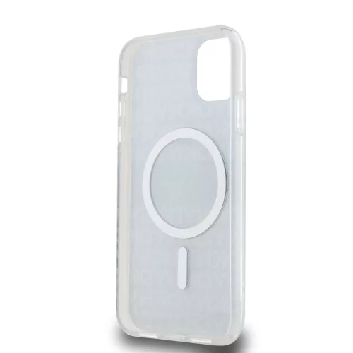 DKNY PC/TPU Repeat Pattern Tonal Stripe Magsafe tok, iPhone 11 - fekete